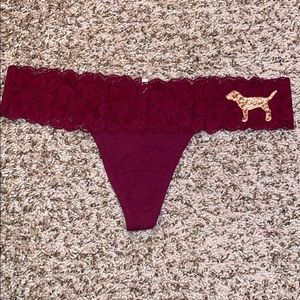 PINK Victoria’s Secret Low Rise Thong Sequins Dog